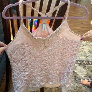 Lace racer back tank vanity brand size Large